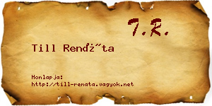 Till Renáta névjegykártya